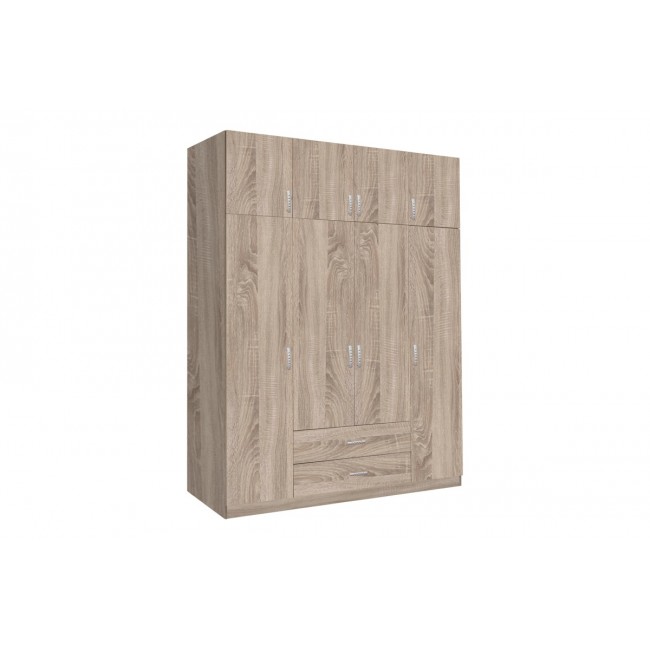 Ντουλάπα τετράφυλλη "ROYAL" σε χρώμα σονόμα 200x58x230