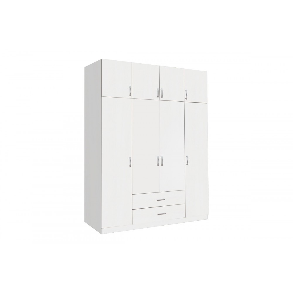 Ντουλάπα τετράφυλλη "ROYAL" σε χρώμα λευκό 200x58x230