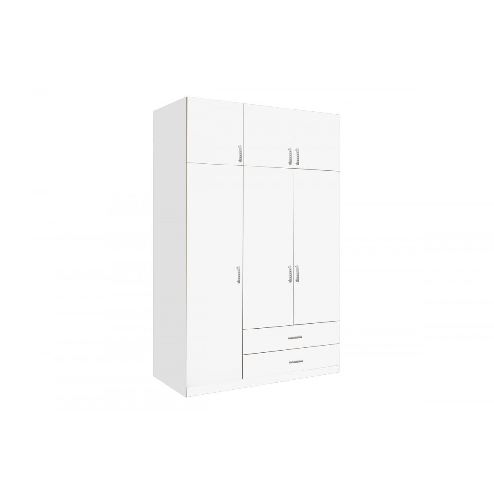 Ντουλάπα τρίφυλλη "ROYAL" σε χρώμα λευκό 150x58x230