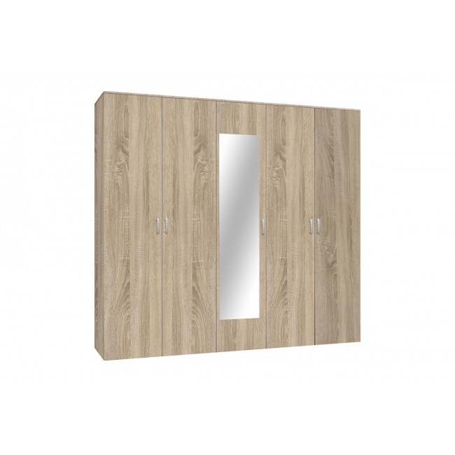 Ντουλάπα πεντάφυλλη "LUNA" σε χρώμα σονόμα 220x52x200