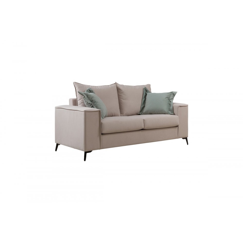 Σετ σαλονιού 2τμχ "VERONA" από ύφασμα σε χρώμα κρεμ 225x93x100