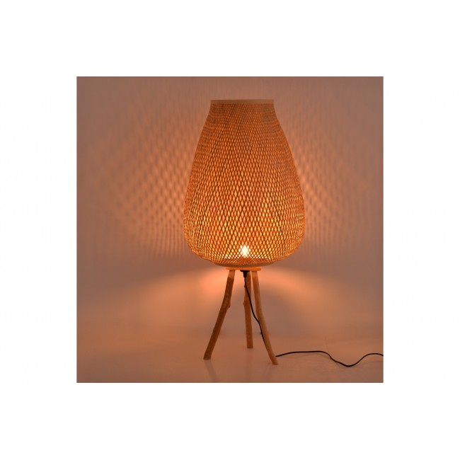 Φωτιστικό δαπέδου "VAZEL" από μπαμπού σε χρώμα φυσικό Φ46x94