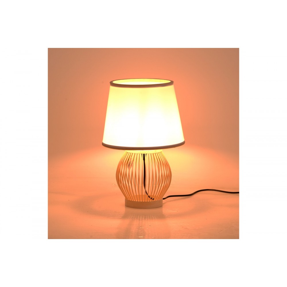 Επιτραπέζιο φωτιστικό "TABEL" από μπαμπού σε χρώμα φυσικό Φ26x39