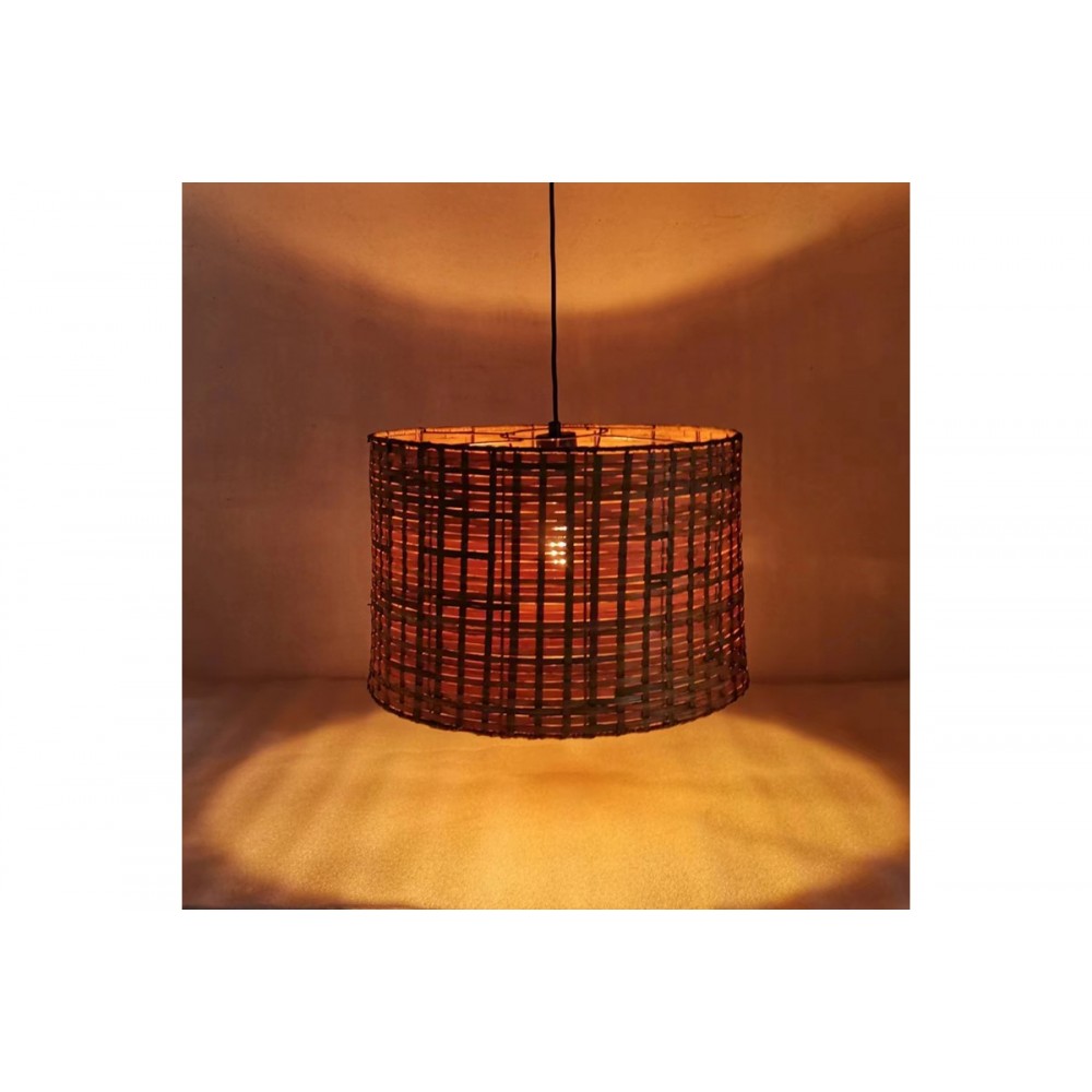 Φωτιστικό οροφής "SIWEL" από μπαμπού σε χρώμα καφέ Φ40x27