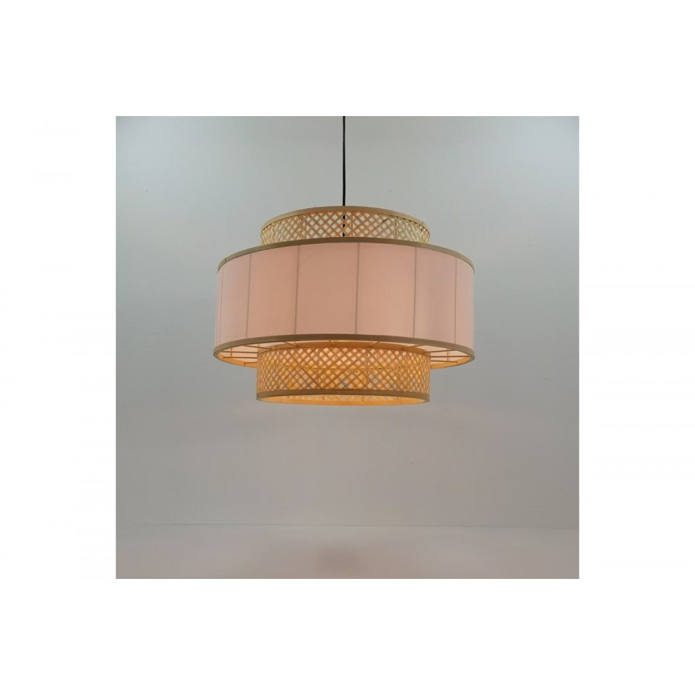 Φωτιστικό οροφής "CERTY" από μπαμπού σε χρώμα φυσικό Φ50x33