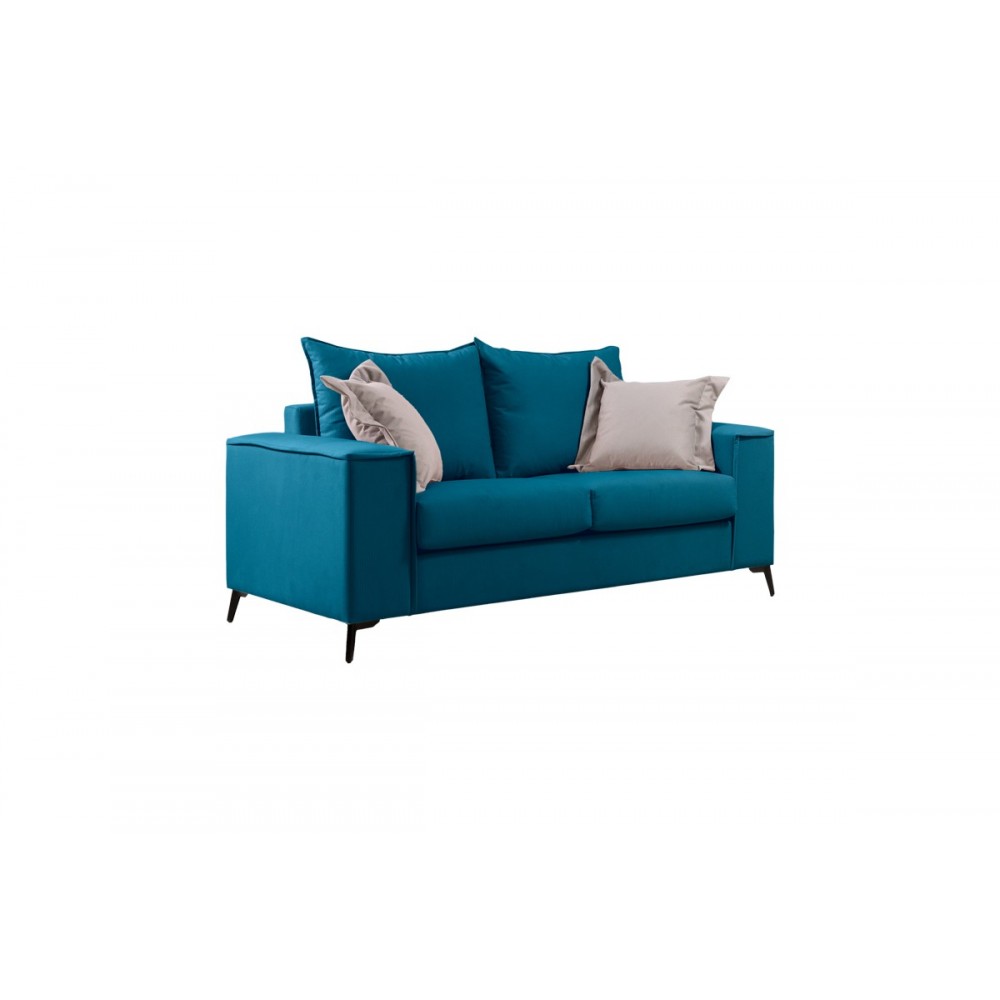 Σετ σαλονιού 2τμχ "VERONA" από ύφασμα σε χρώμα πετρόλ 225x93x100