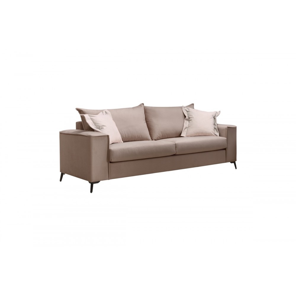 Σετ σαλονιού 2τμχ "VERONA" από ύφασμα σε χρώμα μόκα 225x93x100