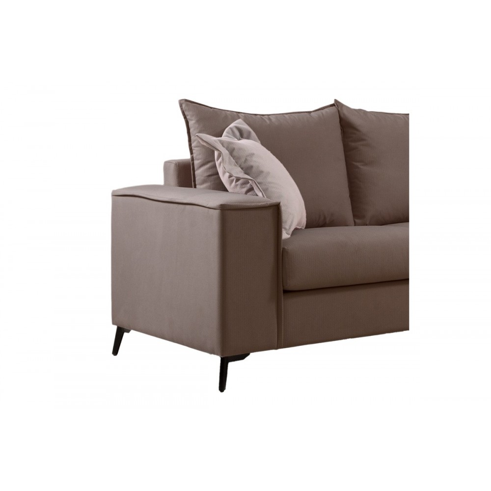 Σετ σαλονιού 2τμχ "VERONA" από ύφασμα σε χρώμα μόκα 225x93x100