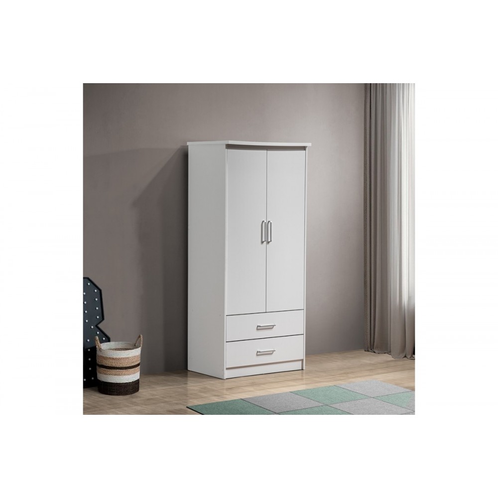 Ντουλάπα δίφυλλη "OLYMPUS" σε χρώμα λευκό 81x57x183