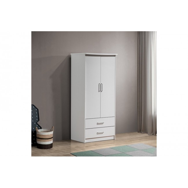 Ντουλάπα δίφυλλη "OLYMPUS" σε χρώμα λευκό 81x57x183