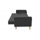 Καναπές-κρεβάτι τριθέσιος "SUCCESS" από βελούδο ύφασμα σε χρώμα ανθρακί 190x80x84