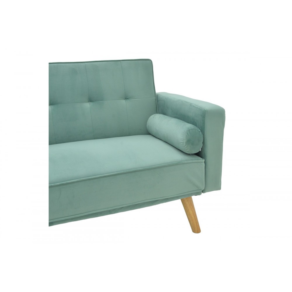 Καναπές-κρεβάτι τριθέσιος "SUCCESS" από βελούδο ύφασμα σε χρώμα μέντα 190x80x84