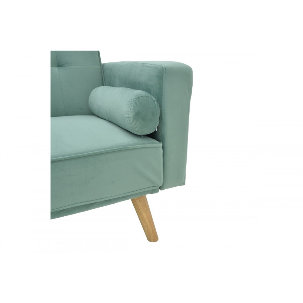 Καναπές-κρεβάτι τριθέσιος "SUCCESS" από βελούδο ύφασμα σε χρώμα μέντα 190x80x84