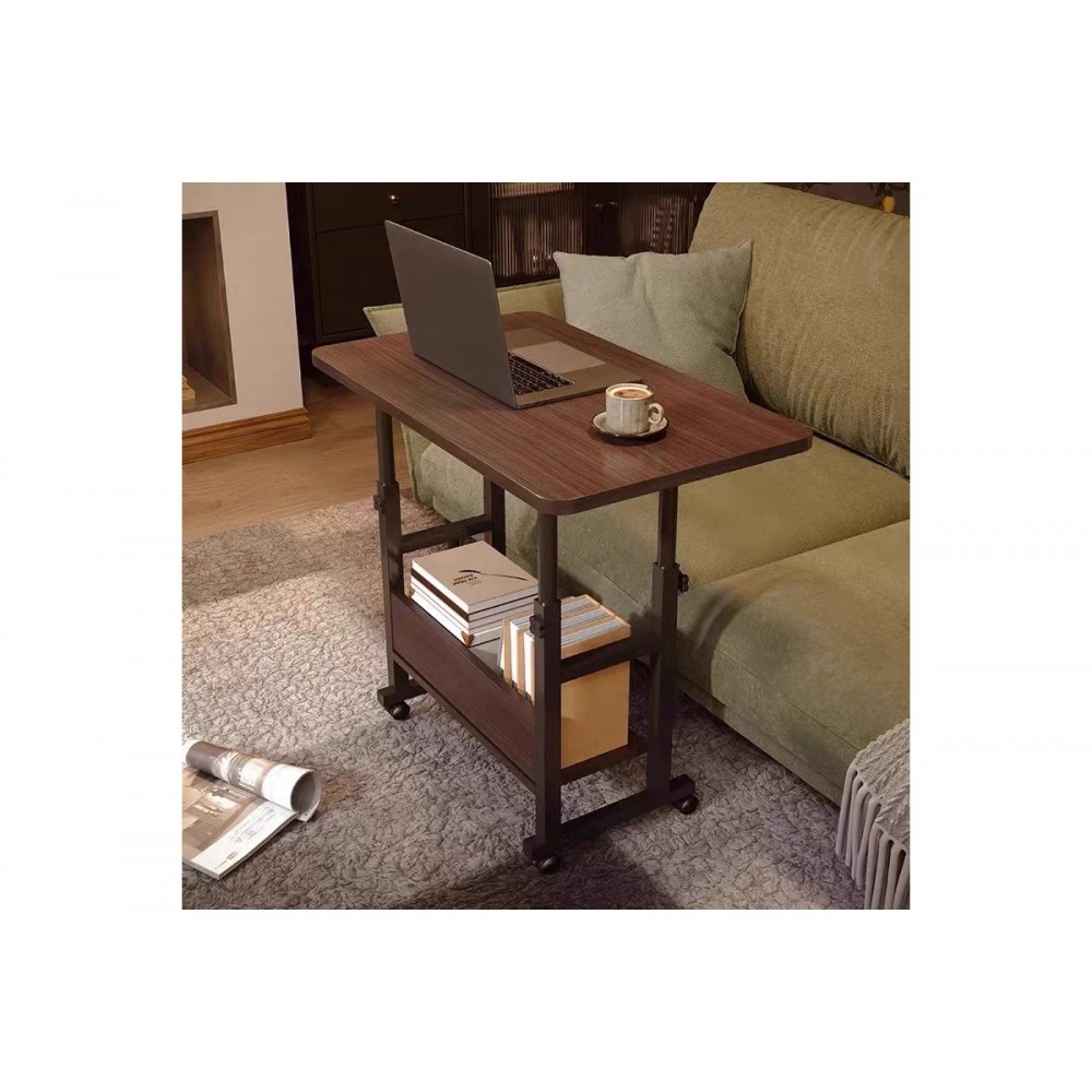 Γραφείο τροχήλατο "STOLU I" από mdf/μέταλλο σε χρώμα καρυδί 80x40x68