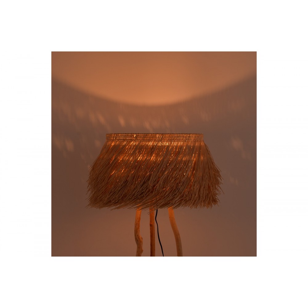 Φωτιστικό δαπέδου "HERFO" από rattan σε χρώμα φυσικό Φ60x135