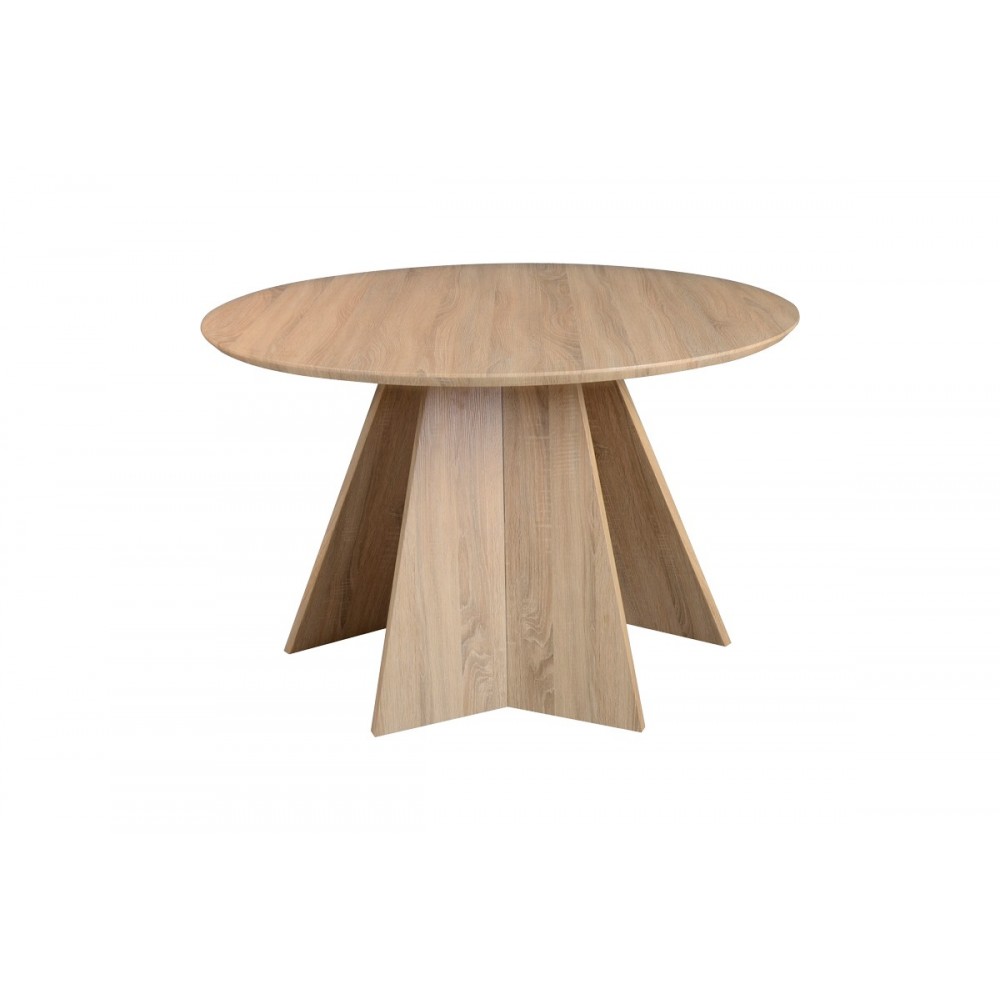 Τραπέζι "BIBBLE" από mdf σε χρώμα φυσικό Φ120x76