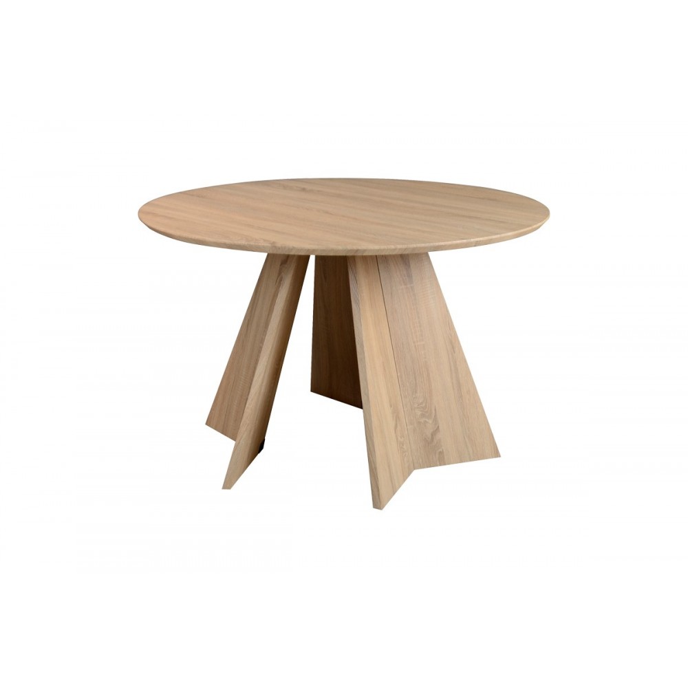 Τραπέζι "BIBBLE" από mdf σε χρώμα φυσικό Φ120x76