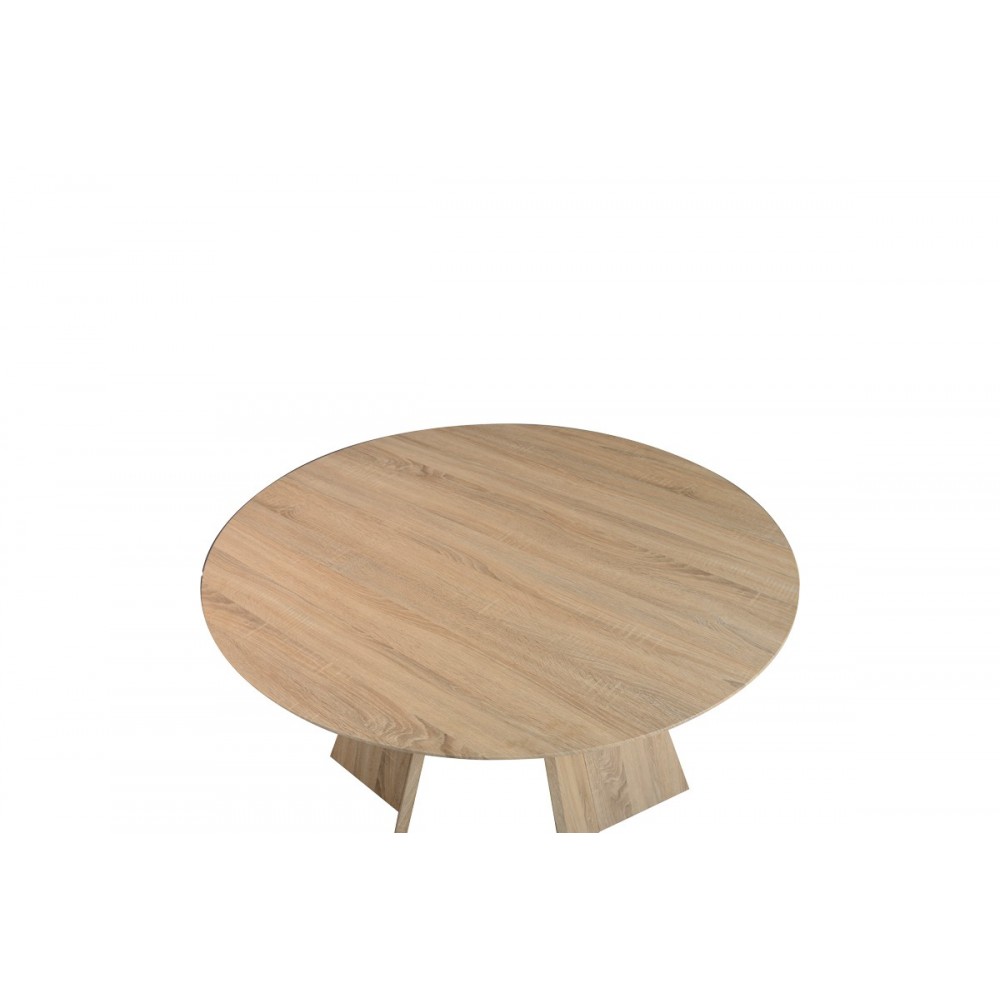 Τραπέζι "BIBBLE" από mdf σε χρώμα φυσικό Φ120x76