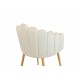 Πολυθρόνα "BRIELLA" από βελούδο/μέταλλο σε χρώμα εκρού/φυσικό 60x56x84