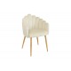 Πολυθρόνα "BRIELLA" από βελούδο/μέταλλο σε χρώμα εκρού/φυσικό 60x56x84
