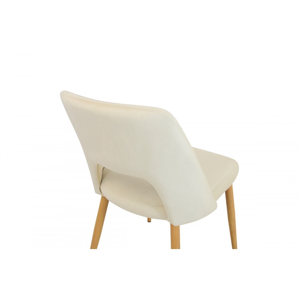 Καρέκλα "MURDE" από βελούδο/μέταλλο σε χρώμα μπεζ/φυσικό 48.5x61x89