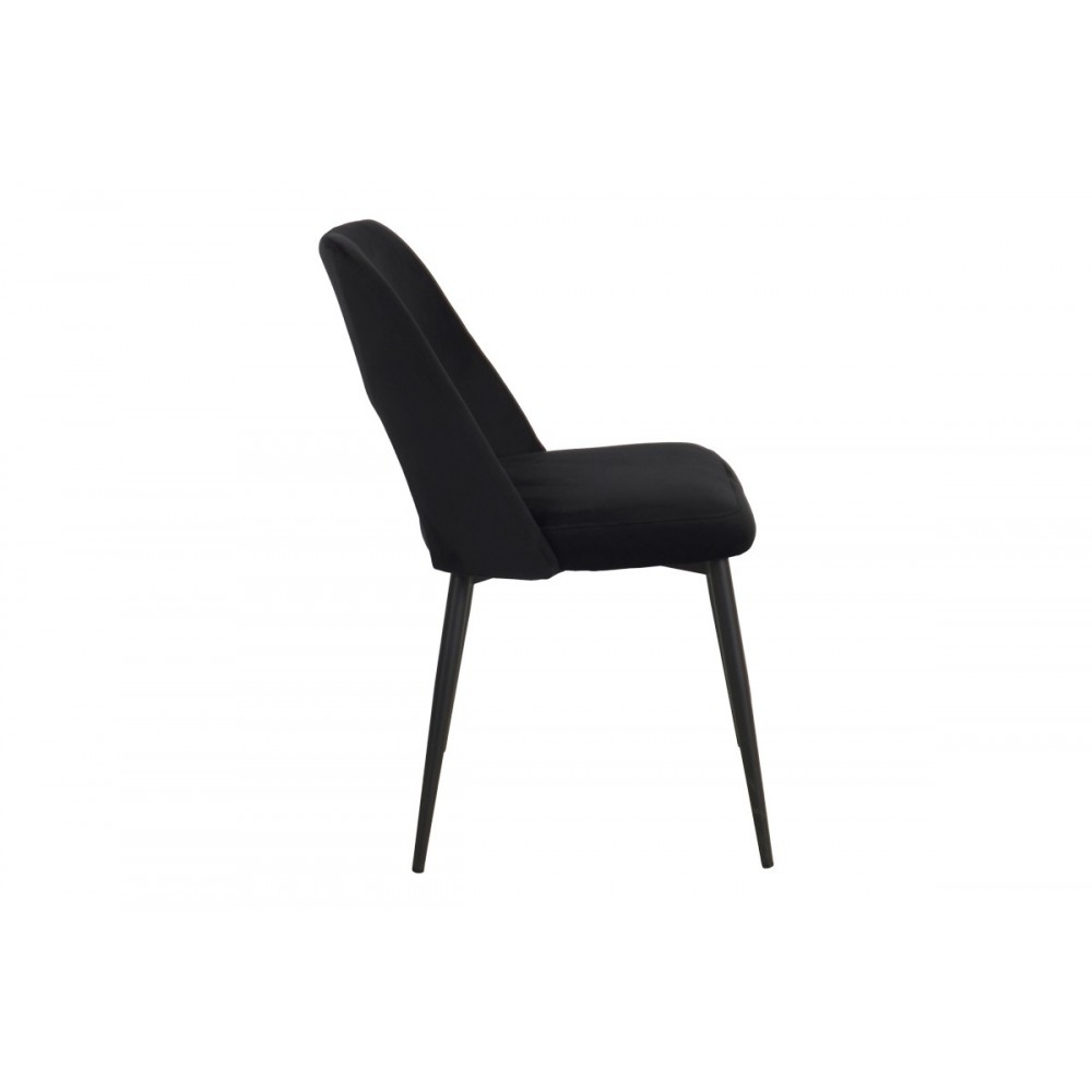 Καρέκλα "MURDE" από βελούδο/μέταλλο σε χρώμα μαύρο 48.5x61x89