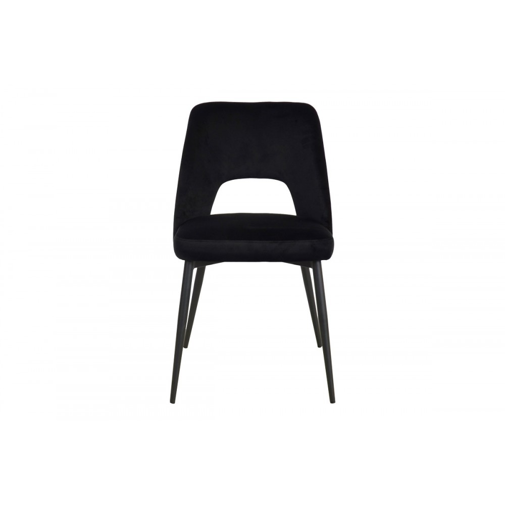 Καρέκλα "MURDE" από βελούδο/μέταλλο σε χρώμα μαύρο 48.5x61x89