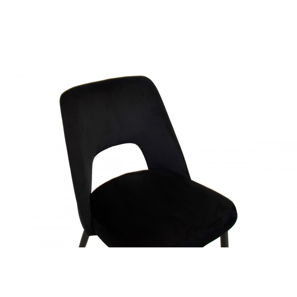Καρέκλα "MURDE" από βελούδο/μέταλλο σε χρώμα μαύρο 48.5x61x89