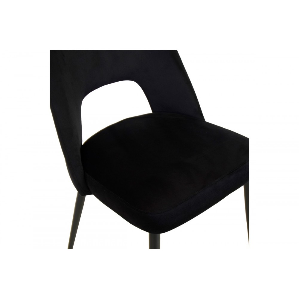 Καρέκλα "MURDE" από βελούδο/μέταλλο σε χρώμα μαύρο 48.5x61x89