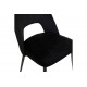 Καρέκλα "MURDE" από βελούδο/μέταλλο σε χρώμα μαύρο 48.5x61x89