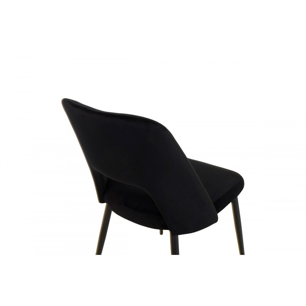 Καρέκλα "MURDE" από βελούδο/μέταλλο σε χρώμα μαύρο 48.5x61x89