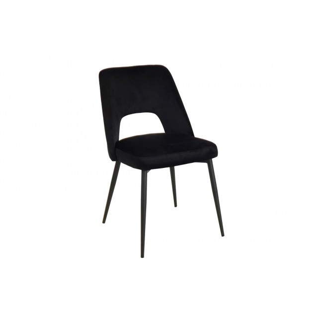 Καρέκλα "MURDE" από βελούδο/μέταλλο σε χρώμα μαύρο 48.5x61x89