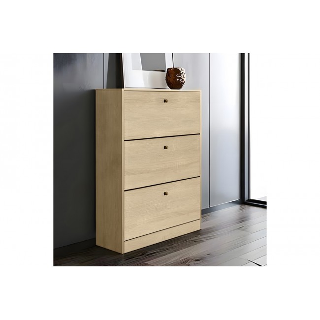 Παπουτσοθήκη "WARAT" τριών θέσεων σε χρώμα φυσικό 80x24x112