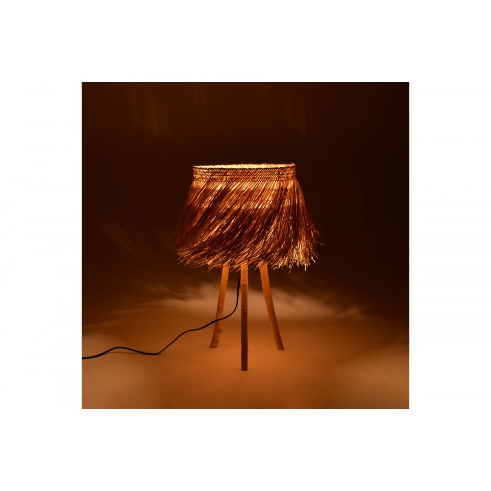 Φωτιστικό δαπέδου "HERFO" από rattan σε χρώμα φυσικό Φ45x58.8