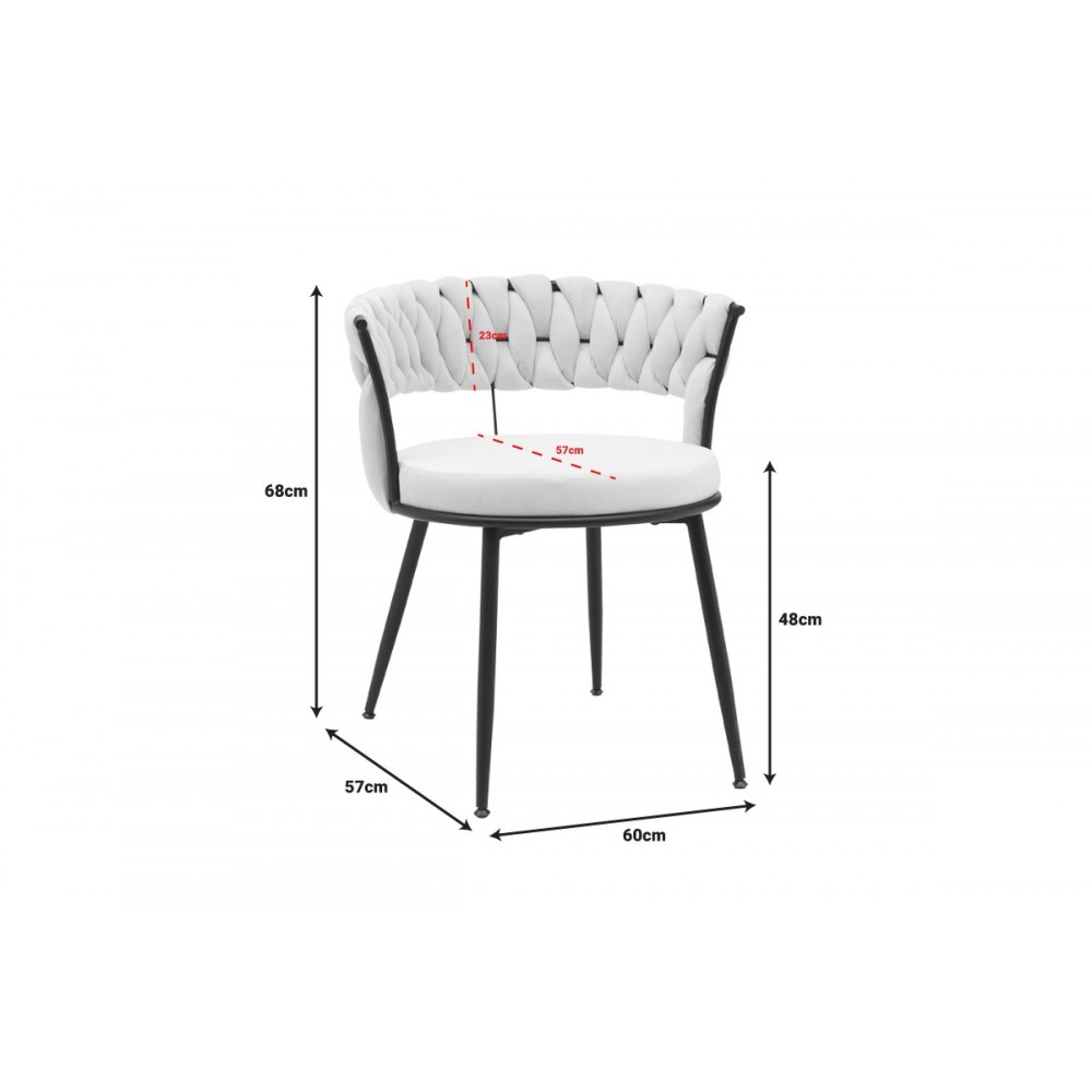 Πολυθρόνα "ALKIA" από βελούδο/μέταλλο σε χρώμα μπεζ/μαύρο 60x57x68