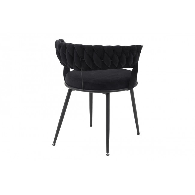Πολυθρόνα "ALKIA" από βελούδο/μέταλλο σε χρώμα μαύρο 60x57x68