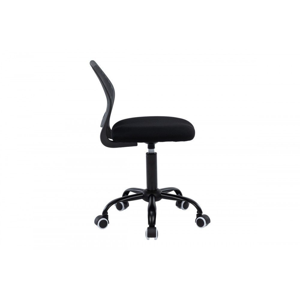 Καρέκλα γραφείου παιδική "KADOR" από mesh ύφασμα σε χρώμα μαύρο 52x52x72-84