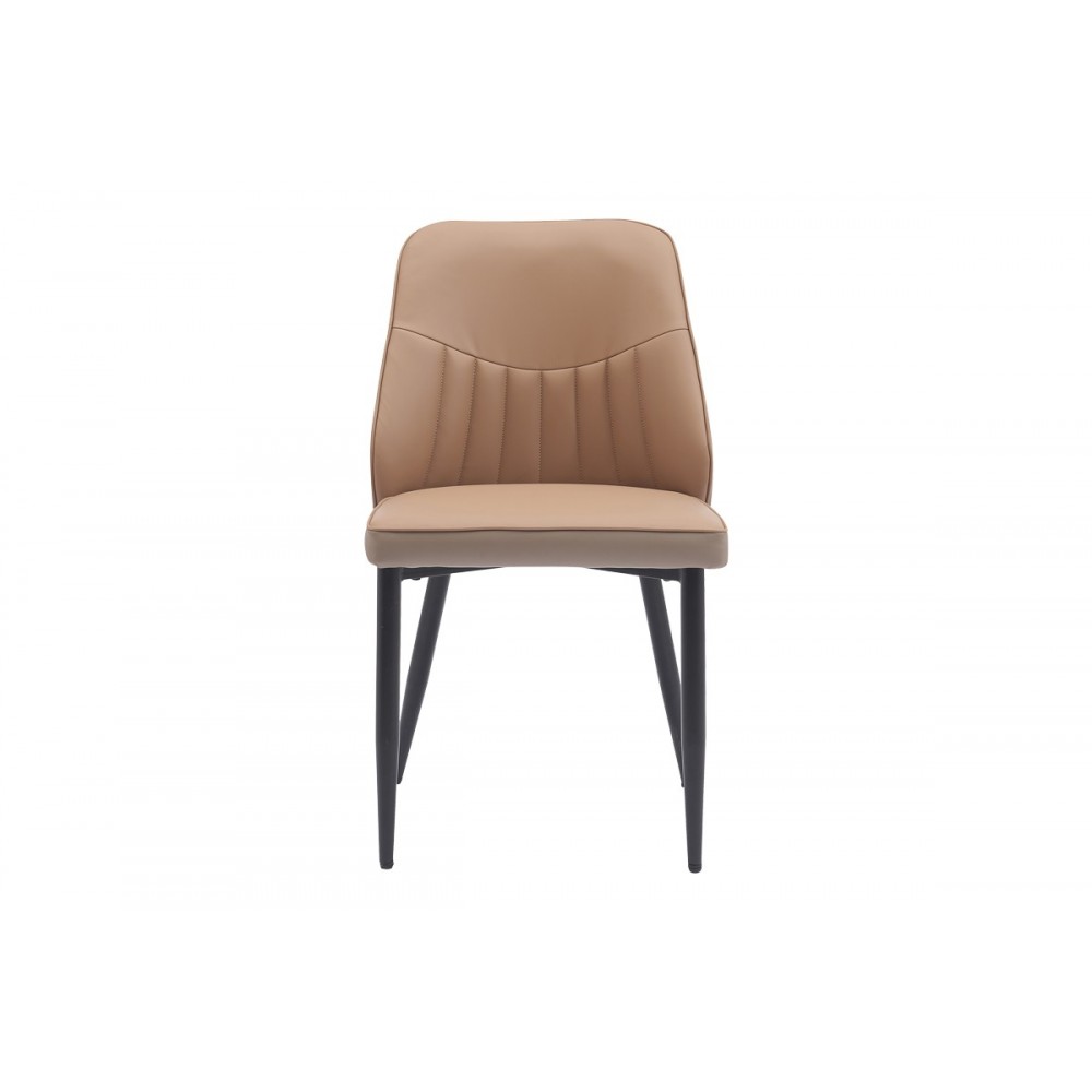 Καρέκλα "ONYER" από pu/μέταλλο σε χρώμα καφέ/μαύρο 48x60x83