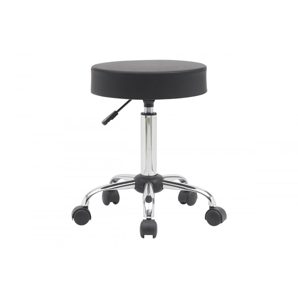 Σκαμπό γραφείου τροχήλατο "UFICIO" από pu σε χρώμα μαύρο 46x42x48-64