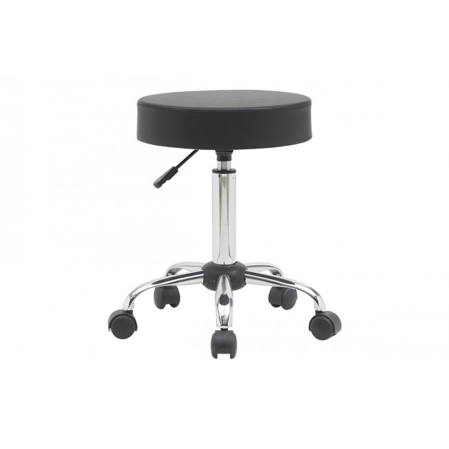 Σκαμπό γραφείου τροχήλατο "UFICIO" από pu σε χρώμα μαύρο 46x42x48-64