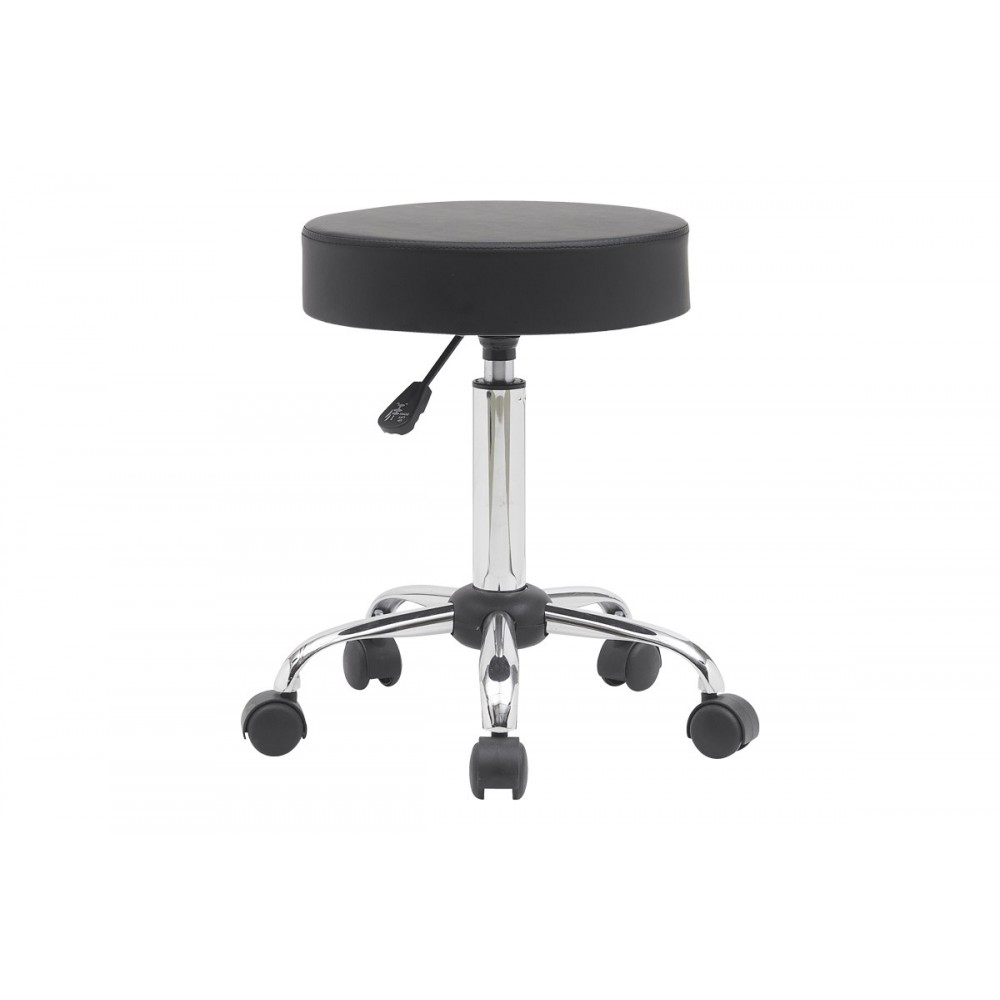 Σκαμπό γραφείου τροχήλατο "UFICIO" από pu σε χρώμα μαύρο 46x42x48-64