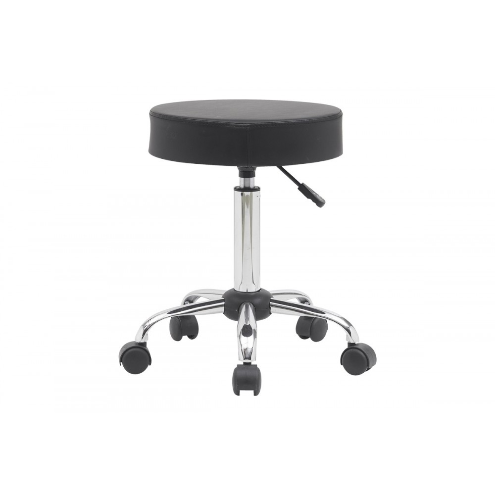 Σκαμπό γραφείου τροχήλατο "UFICIO" από pu σε χρώμα μαύρο 46x42x48-64