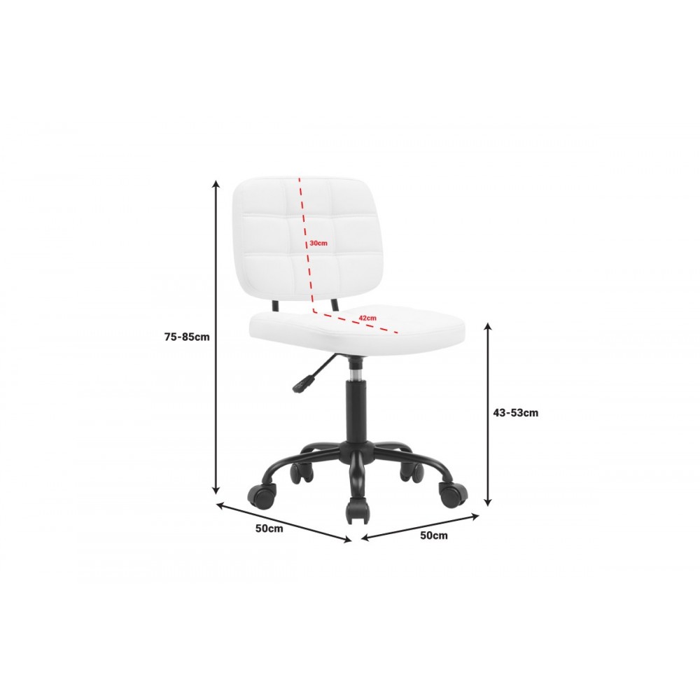 Καρέκλα γραφείου "SEDIA" από pu σε χρώμα λευκό 50x50x75-85