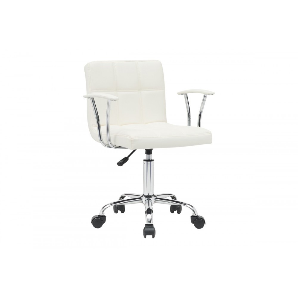Πολυθρόνα γραφείου "BULECO" από pu σε χρώμα λευκό 56x46x74-86