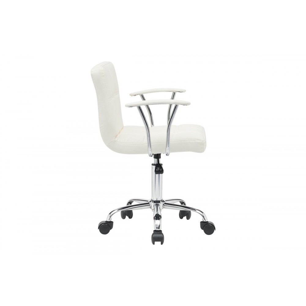 Πολυθρόνα γραφείου "BULECO" από pu σε χρώμα λευκό 56x46x74-86