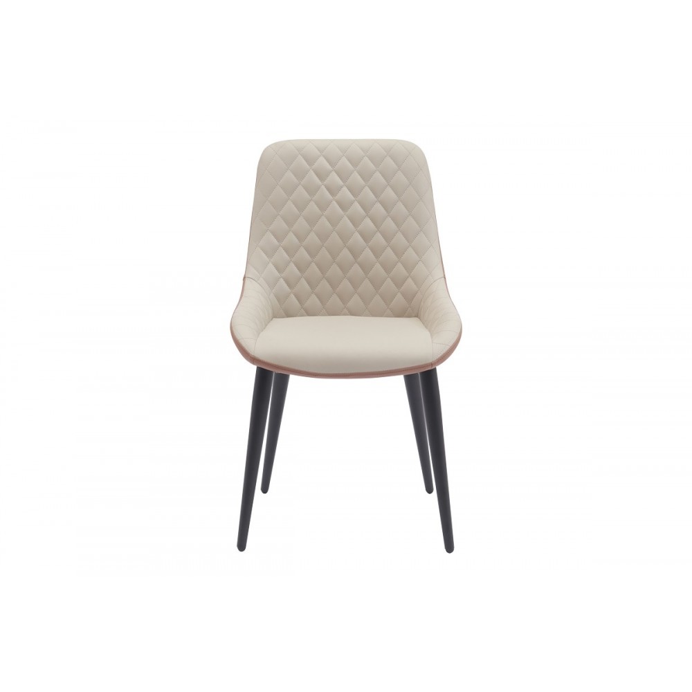 Καρέκλα "KOMME" από pu/μέταλλο σε χρώμα μπεζ/μαύρο 49x57x84