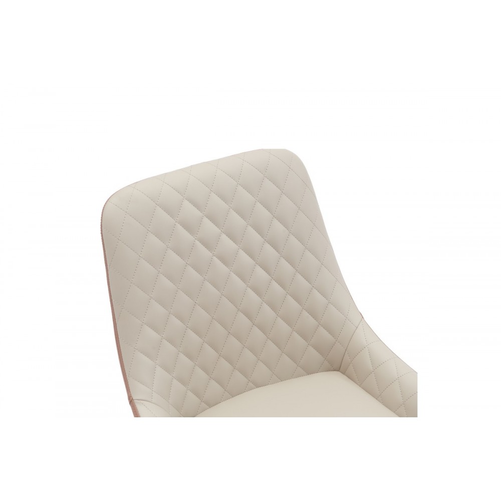 Καρέκλα "KOMME" από pu/μέταλλο σε χρώμα μπεζ/μαύρο 49x57x84