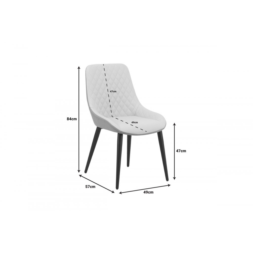 Καρέκλα "KOMME" από pu/μέταλλο σε χρώμα μπεζ/μαύρο 49x57x84