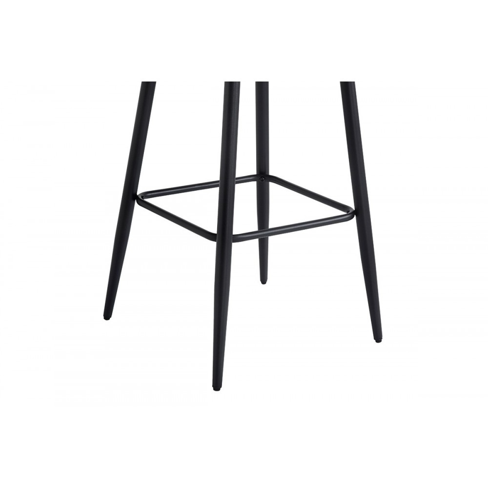 Σκαμπό μπαρ "VELVA" από βελούδο/μέταλλο σε χρώμα σάπιο μήλο/μαύρο 49x63x102