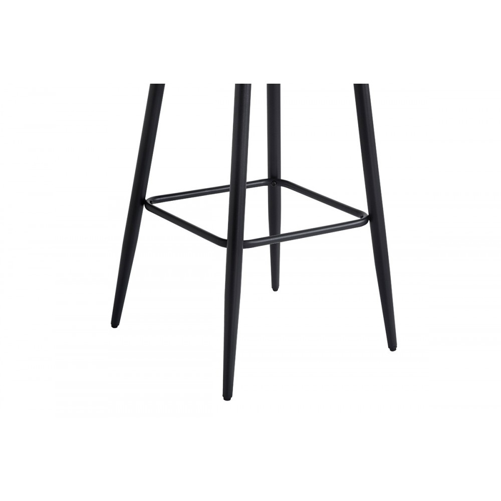 Σκαμπό μπαρ "VELVI" από βελούδο/μέταλλο σε χρώμα σάπιο μήλο/μαύρο 43x62x95